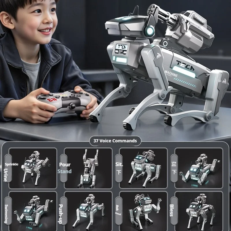 Tech RC Robot Dog  Educational Toy 37 Voice Commands Bionic Actions Birthday Gift For Boys Aged 3 To 6 Plus 2025 New Style