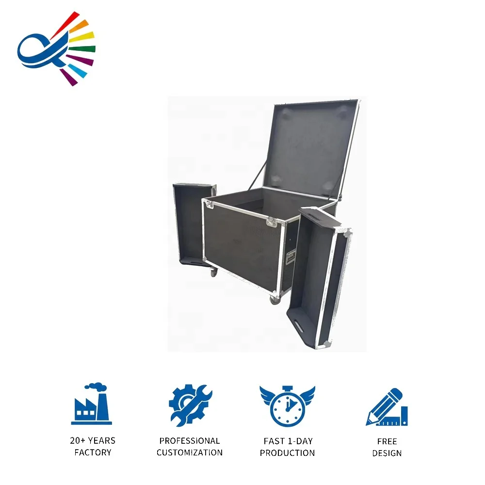 ODM OEM Custom Protective Case Utility Cable Transport Flight Road Case With 4inch Casters Road Flight Case