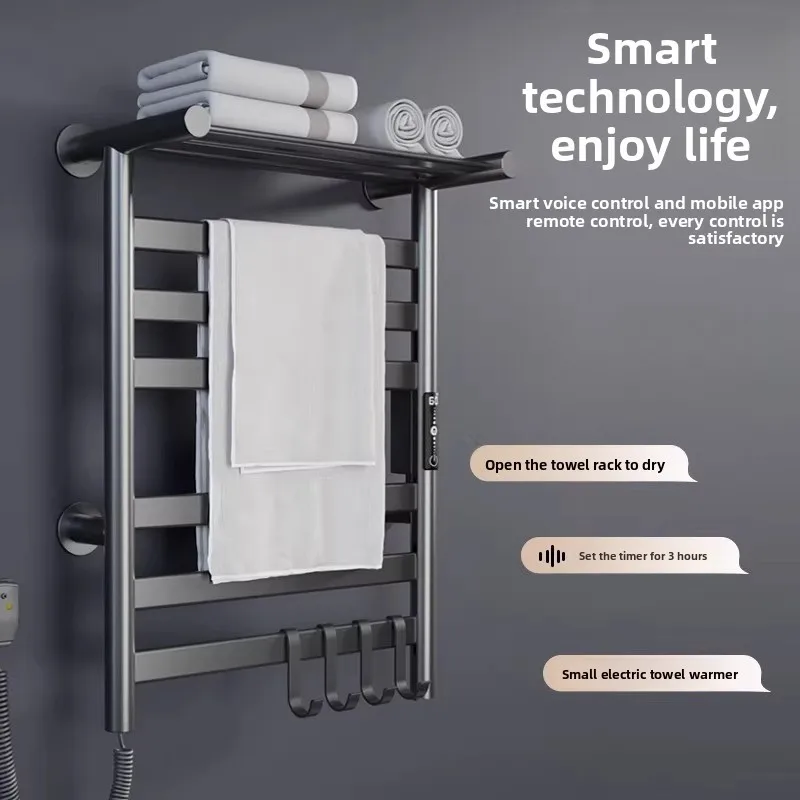 Smart Electric Towel Rack Heated Towel Warmer Drying Rack Disinfection Bathroom Shelf