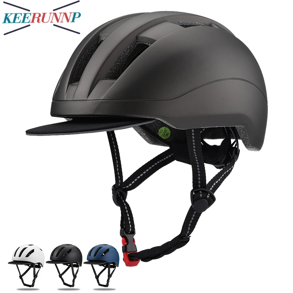 City Commuter Bike Helmet, Lightweight Ventilated Adjustable Safety Cap, Protective for Skateboard Scooter Cycling Adults Youth