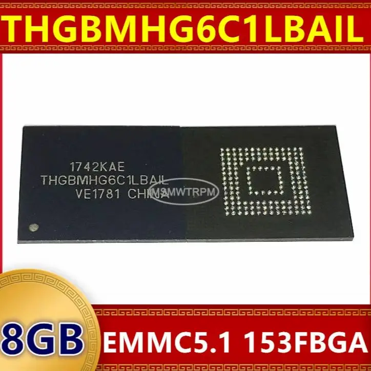 Memory Chip IC THGBMUG6C1LBAIL THGBMJG6C1LBAIL THGBMHG6C1LBAIL 8GB EMMC5.1 153FBGA Integrated Circuits New Original In Stock
