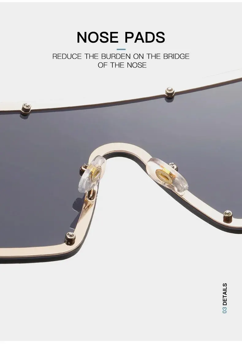 Mode Große Rahmen Sonnenbrille Weibliche einteilige Breitrand Sonnenbrille Ins Straße Schießen Laufsteg Uv400 – Detail 14