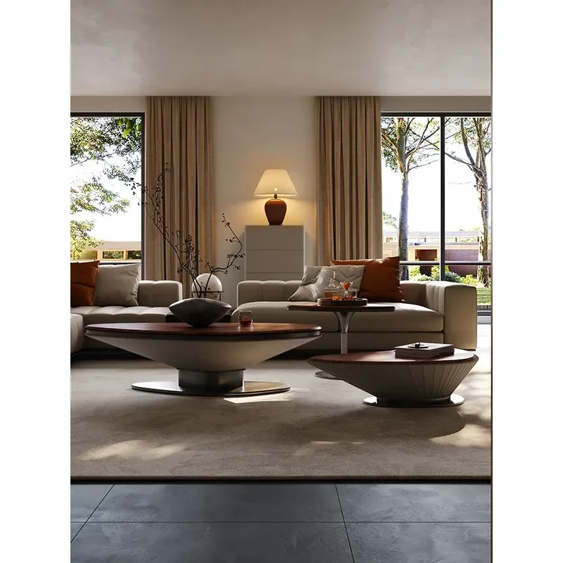Special Shaped Coffee Table Set Chinese Antique Style Living Room Furniture Black Walnut High End Art Tea Table