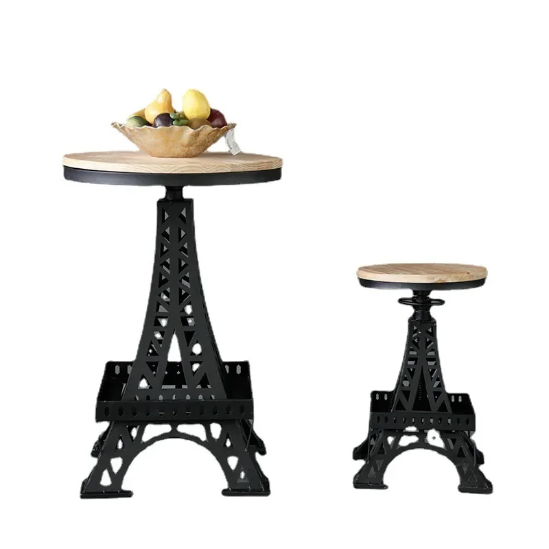 Iron creative personality small round table coffee retro coffee table simple creative tavern iron tower tables and chairs