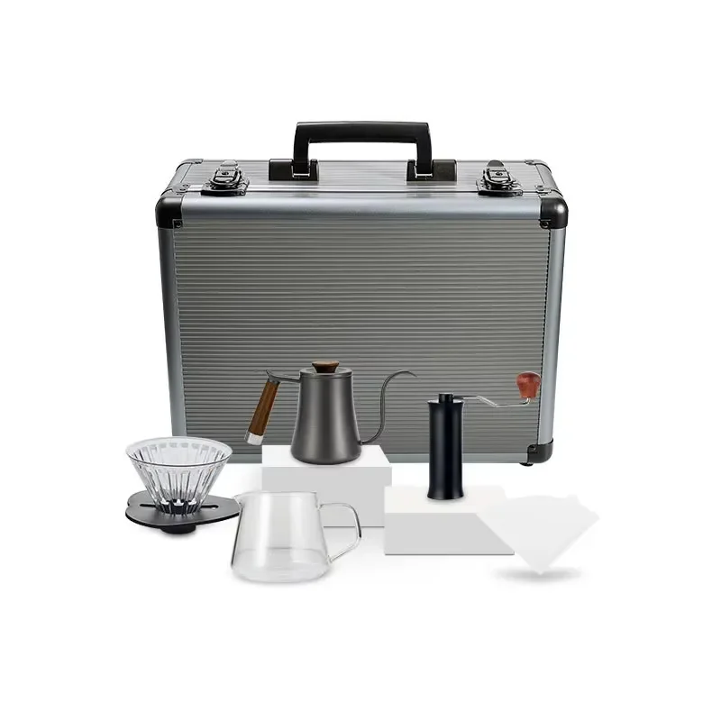 Manual Coffee Brewing Kit With Gooseneck Kettle And Travel Bag Portable Pour Over Set Barista Tools Accessories For Home