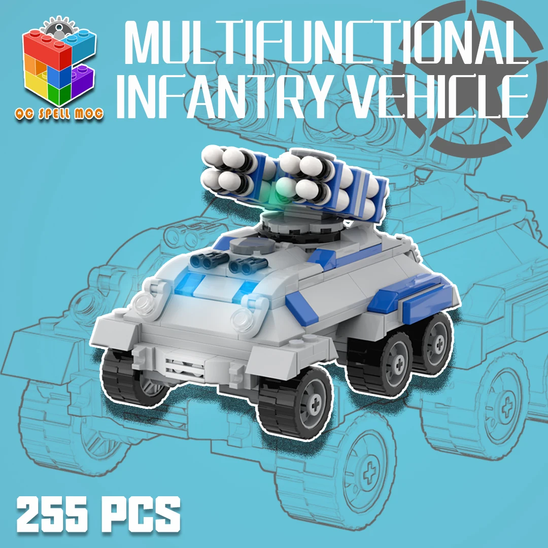 MOC الأحمر تنبيه اللبنات وحدات الحلفاء جمع دبابات القاتل الحرب العالمية الثانية لعب نموذج للهدايا #6