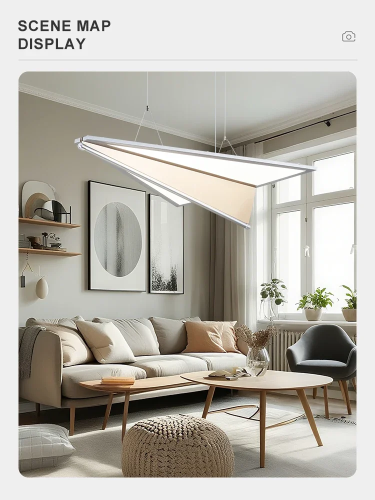 

Modern Airplane Pendant Light For Living Dining Room Bedroom Aluminum Silver Luxury Artistic LED Hanging Chandelier