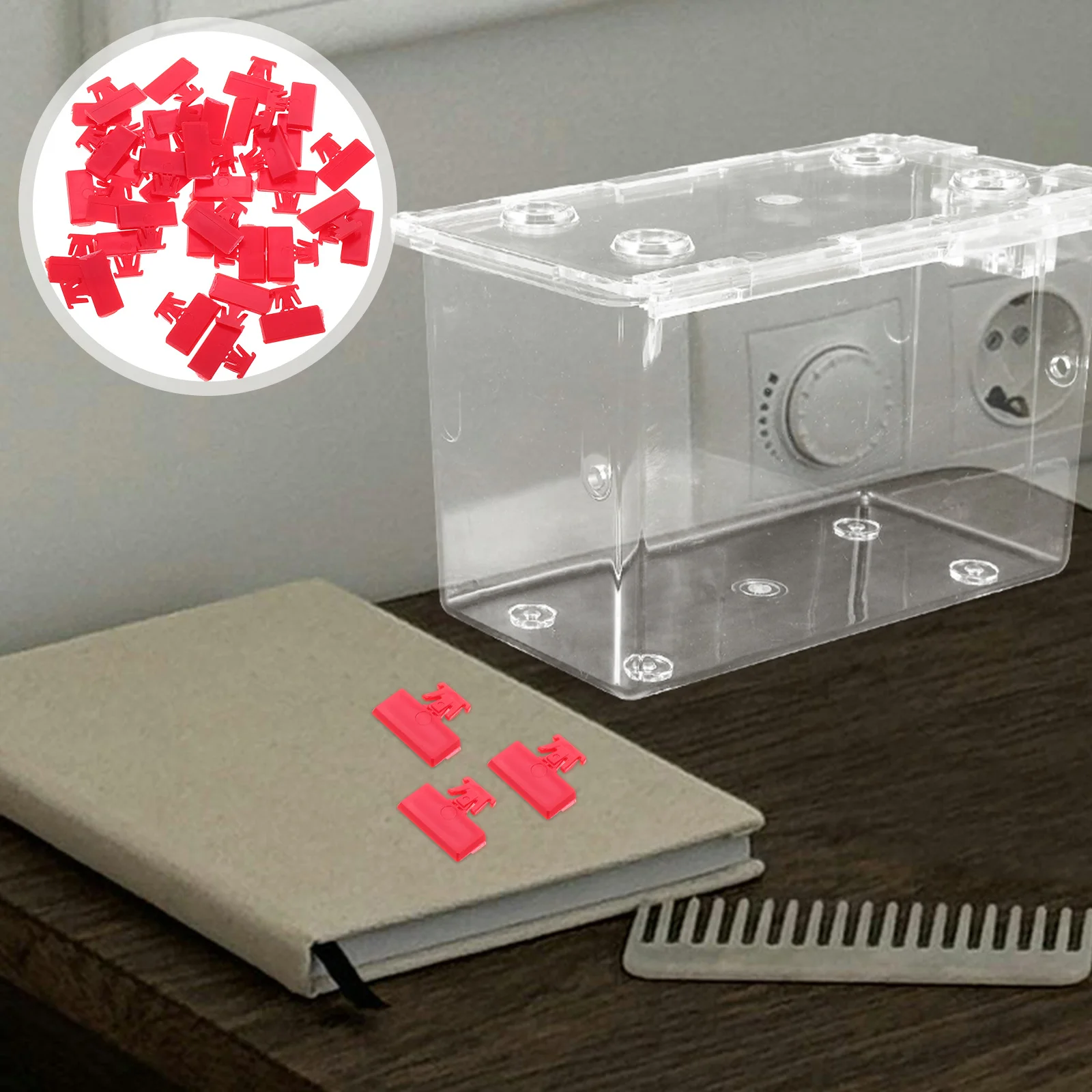 

Plastic Card Storage Box Clear Lock Multipurpose Compact Card Organizer Container for Home Office Travel Game Display