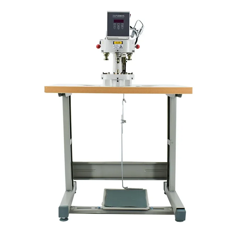 Machine à boucle pneumatique à trois têtes, comptage automatique avec fonction de retard, anti-batteur de sécurité, nouvelle boucle pneumatique