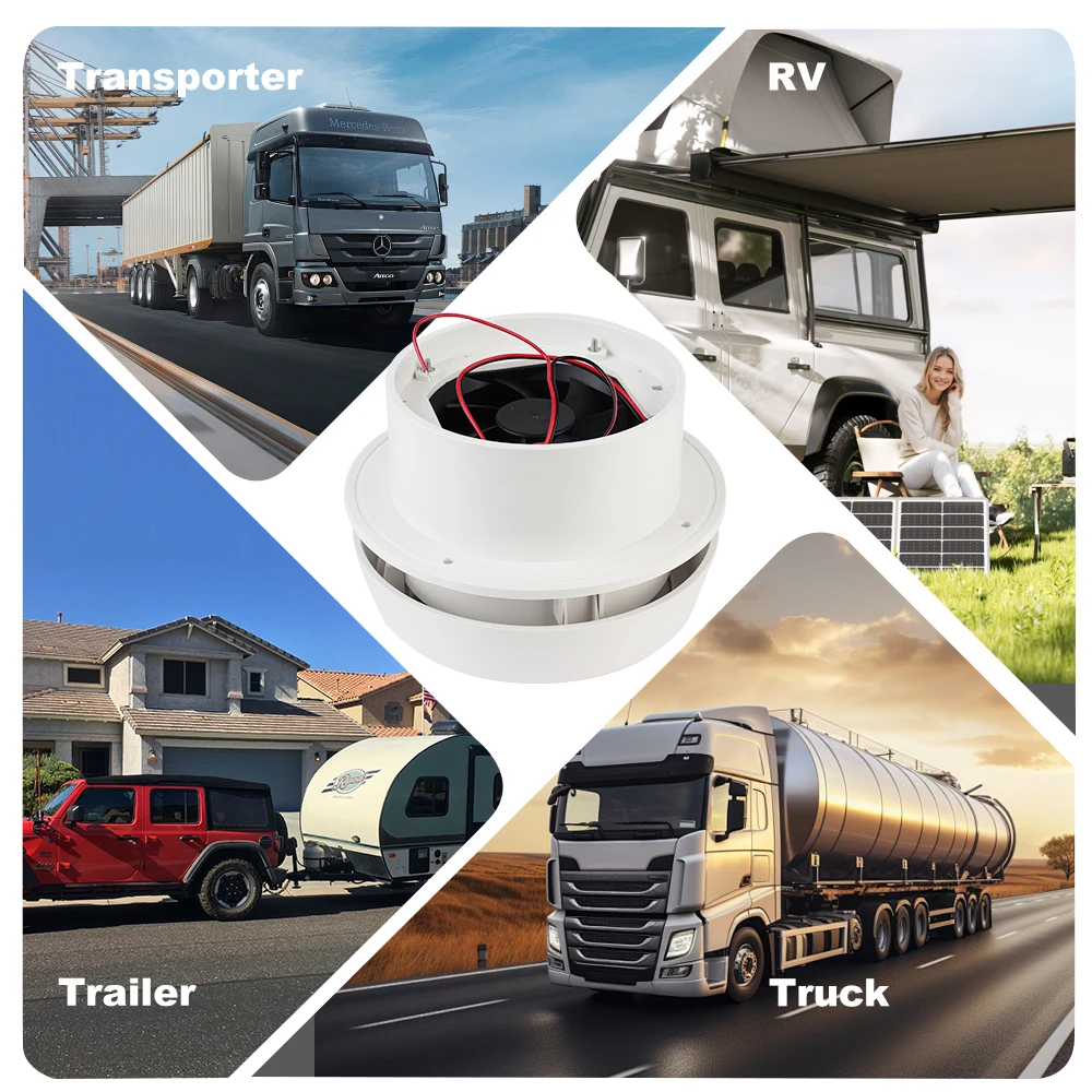 Side Air Outlet Ventilation Exhaust Fans Strong Wind 12V Car Silent Fan For Rv Trailer Caravan Camper Accessories view 4