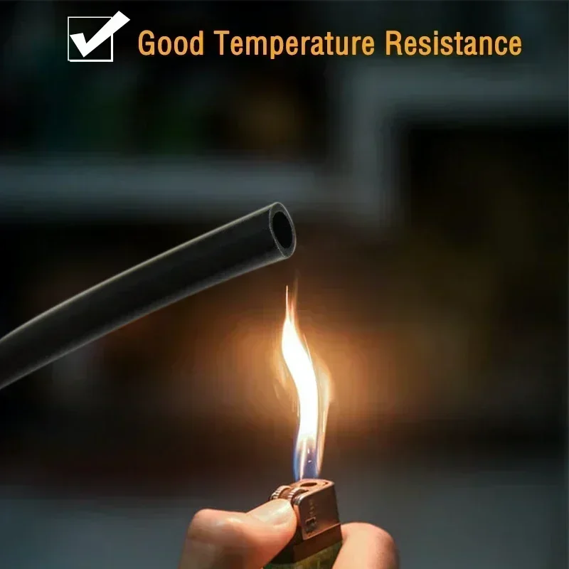 1/3/5/10m Black Silicone Tube ID 0.5 ~ 32mm Food Grade Tasteless High Temperature Resistant Flexible Silicone Tubing Water Hose