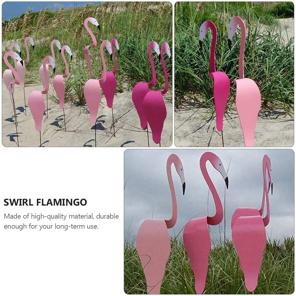 

Delicate Swirl Bird Backyard Flamingo Decor Garden Sculpture for Outdoor Patio Party Wind Spinner Rotating Decoration Rustproof