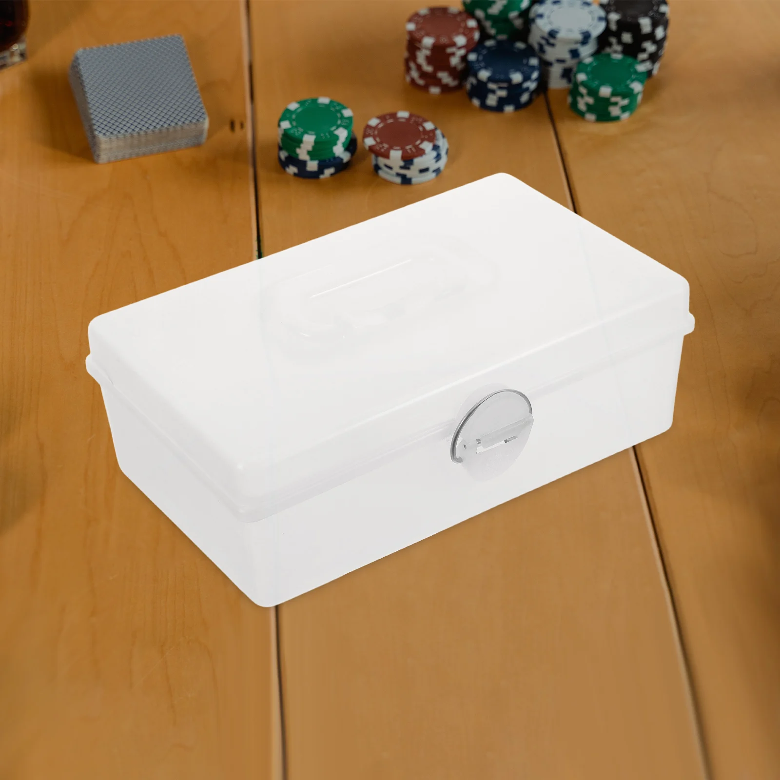 

1pc Waterproof Plastic Mahjong Container Large Capacity Storage Holder Portable Mahjong Organizer Box Household Multifunctional