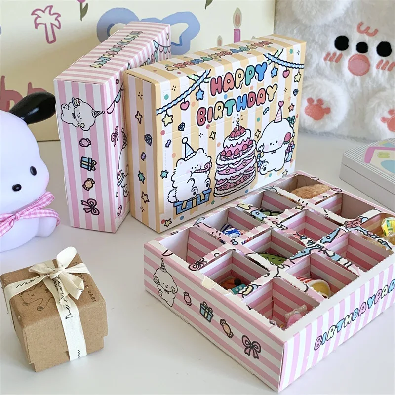 10Pcs birthday present Box DIY Advent Surprise Empty Treat Boxes  Favor Candy Biscuit Party Paper Packaging Case Gift