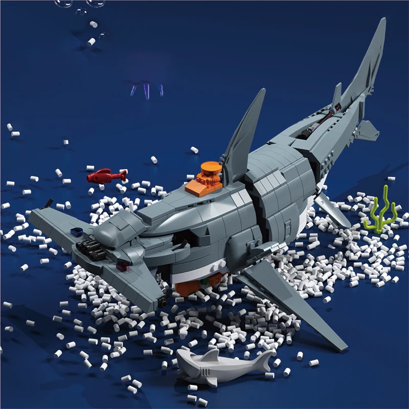 IN STOCK New MOC Creative Deep Sea Creatures Shark Building Blocks Bricks Model Assembling DIY toys for boys Christmas gift set