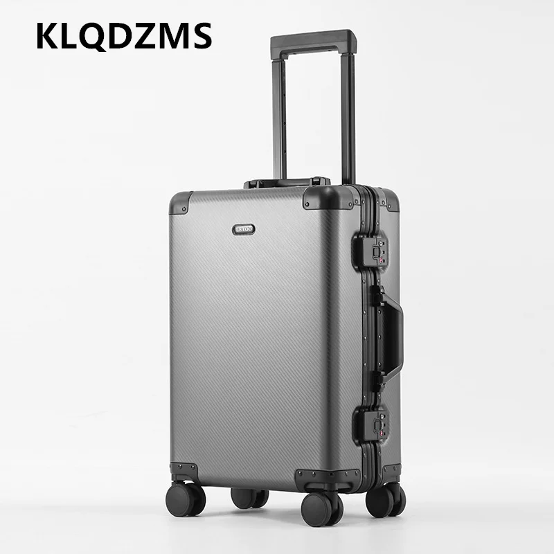 KLQDZMS Men's Suitcase Full Aluminum Magnesium Alloy Boarding Box Large Capacity Trolley Case 20