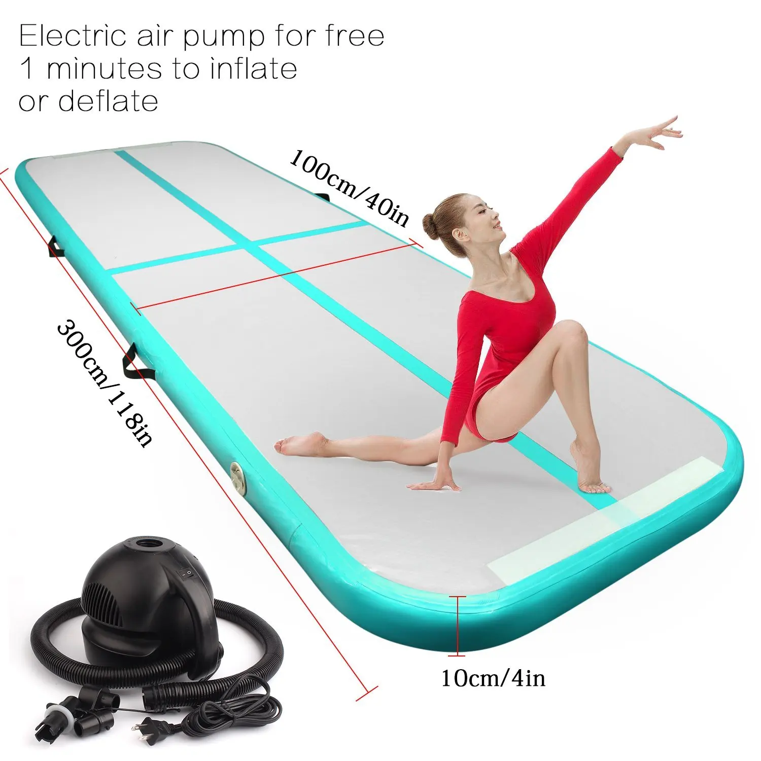 Free Shipping 3x1x0.1m Inflatable Tumble Track Trampoline Air Track Taekwondo Gymnastics Inflatable Mattress Gym Tumble Airtrack