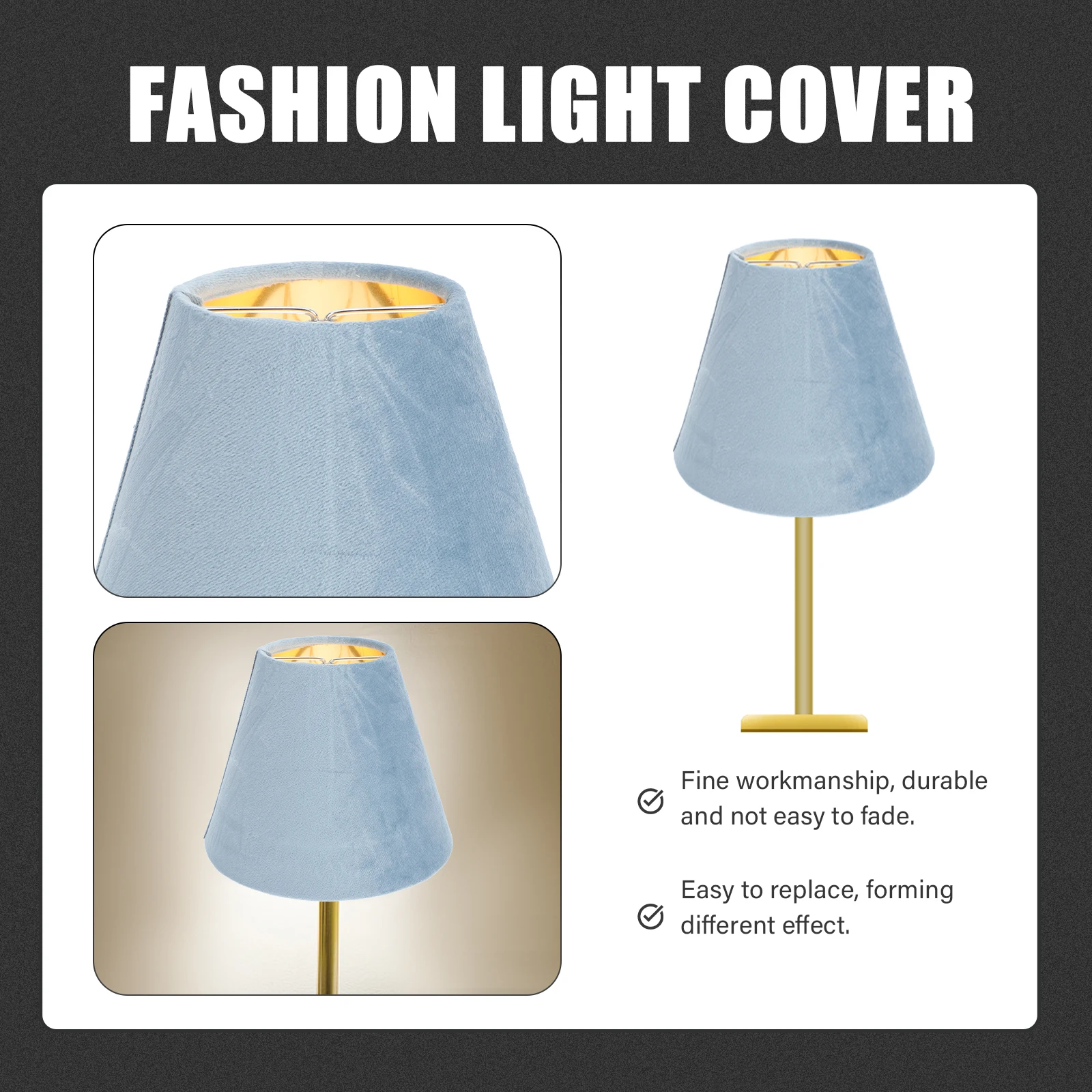 

E27 Lamp Shade Cloth Iron Art Wear resistant Durable Simple Fashion Desk Light Cover Decorative Home Accessory