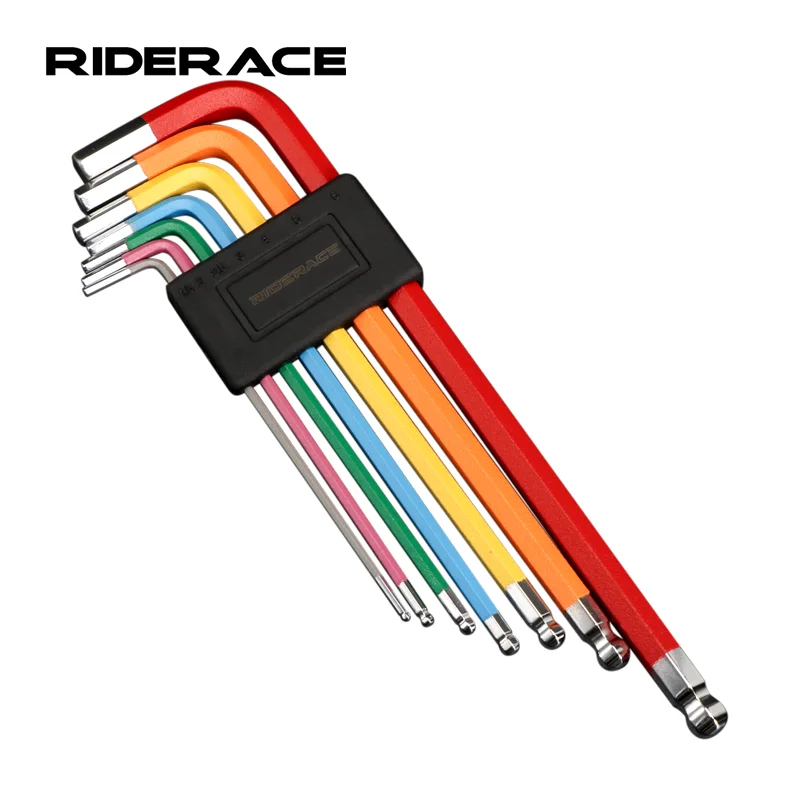 Bicycle Hex Key Set MTB Road Bike Repair Tool Kit Service Wrench Colorful Hexagon Spanner Flat Ball Opening 1.5/2/2.5/3/4/5/6mm