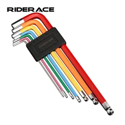 Bicycle Hex Key Set MTB Road Bike Repair Tool Kit Service Wrench Colorful Hexagon Spanner Flat Ball Opening 1.5/2/2.5/3/4/5/6mm