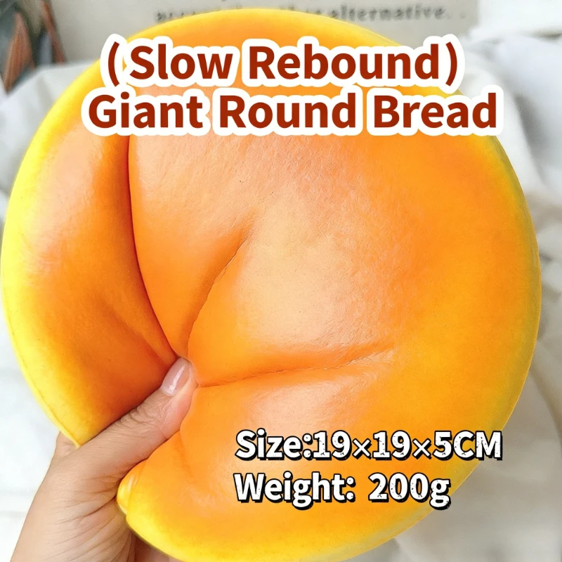 19cm Jumbo Squishy Brot Langsam Aufsteigendes Riesiges Rundes Brötchen Stressabbau Weiches PU-Quetschspielzeug für Studio Zuhause Küche Film-Requisite