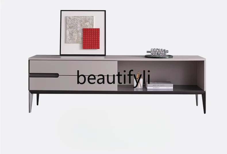 

Italian modern living room combination floor cabinet, modern industrial Nordic solid wood TV cabinet