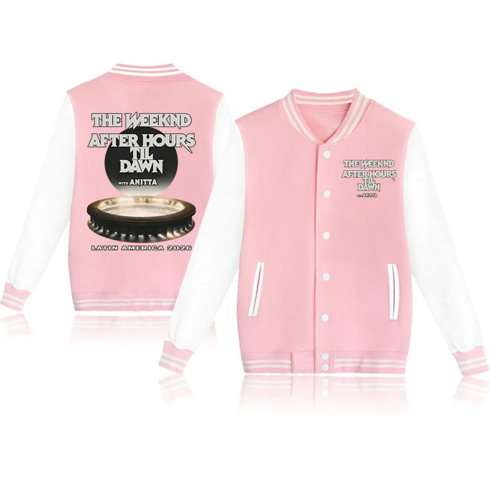 THE WEEKND After Hours Til Dawn Latin American 2026 Baseball Uniform Hoodie Jacket Harajuku Long Sleeve Sweatshirt Gift