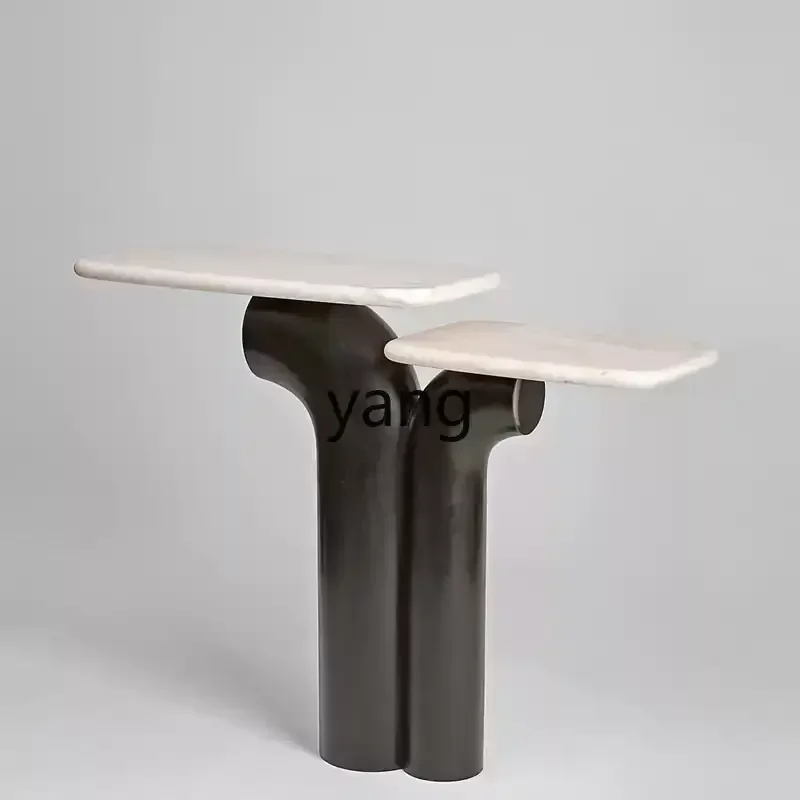 CX marble entrance table, long narrow table, light luxury entry, cave stone against the wall