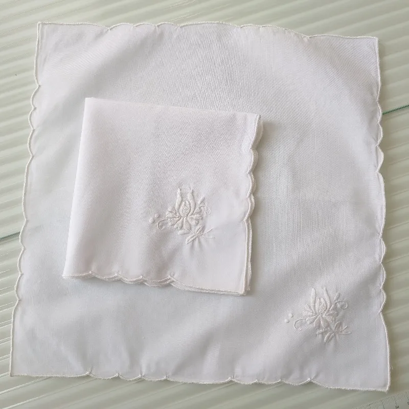 4PCS Vintage Retro Handmade Embroidered Napkin Handkerchief