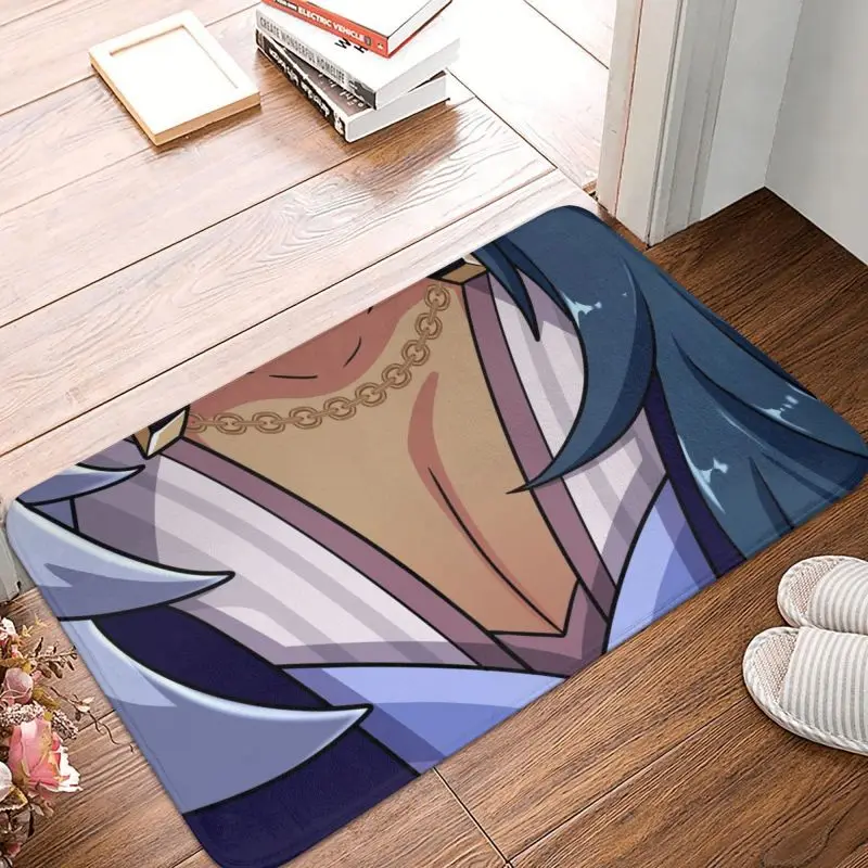 Kaeya Tiddies Floor Door Bath Kitchen Mat Anti-Slip Outdoor Anime Game Gaming Genshin Impact Doormat Toilet Entrance Carpet Rug