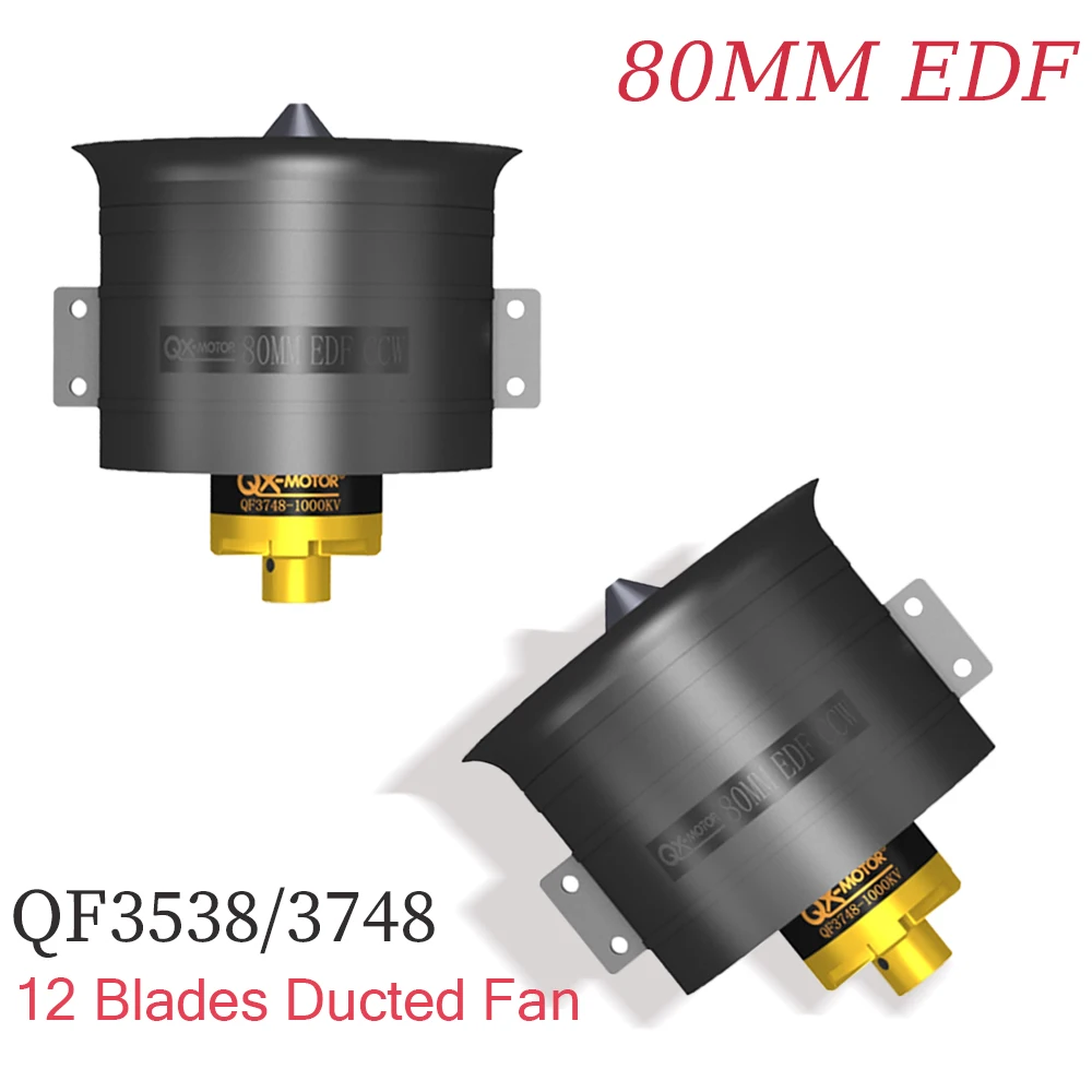 

QX-двигатель 80 мм EDF 12-лопастной бункер блок питания CW CCW QF3748/3538 бесщеточный двигатель для модели самолета RC самолета
