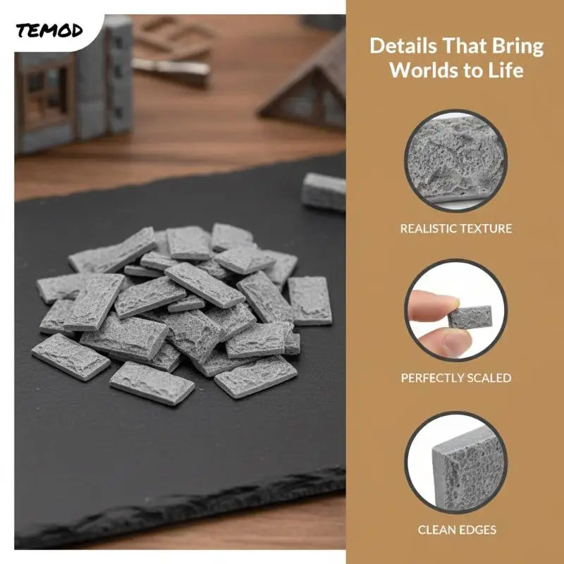 10Pcs Miniature Scale Bricks Realistic Simulation Model Walls for 1/16 1/25 Architecture Building DIY Kits Hobbyists