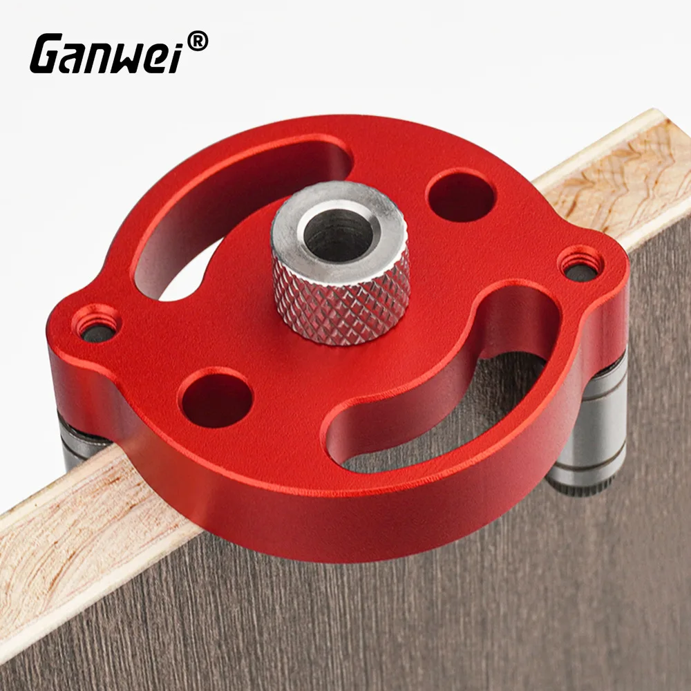 Self Centering Single Hole Doweling Jig Kit, Drill Guide Locator, Woodworking Center Drilling Positioner for Wood Splicing