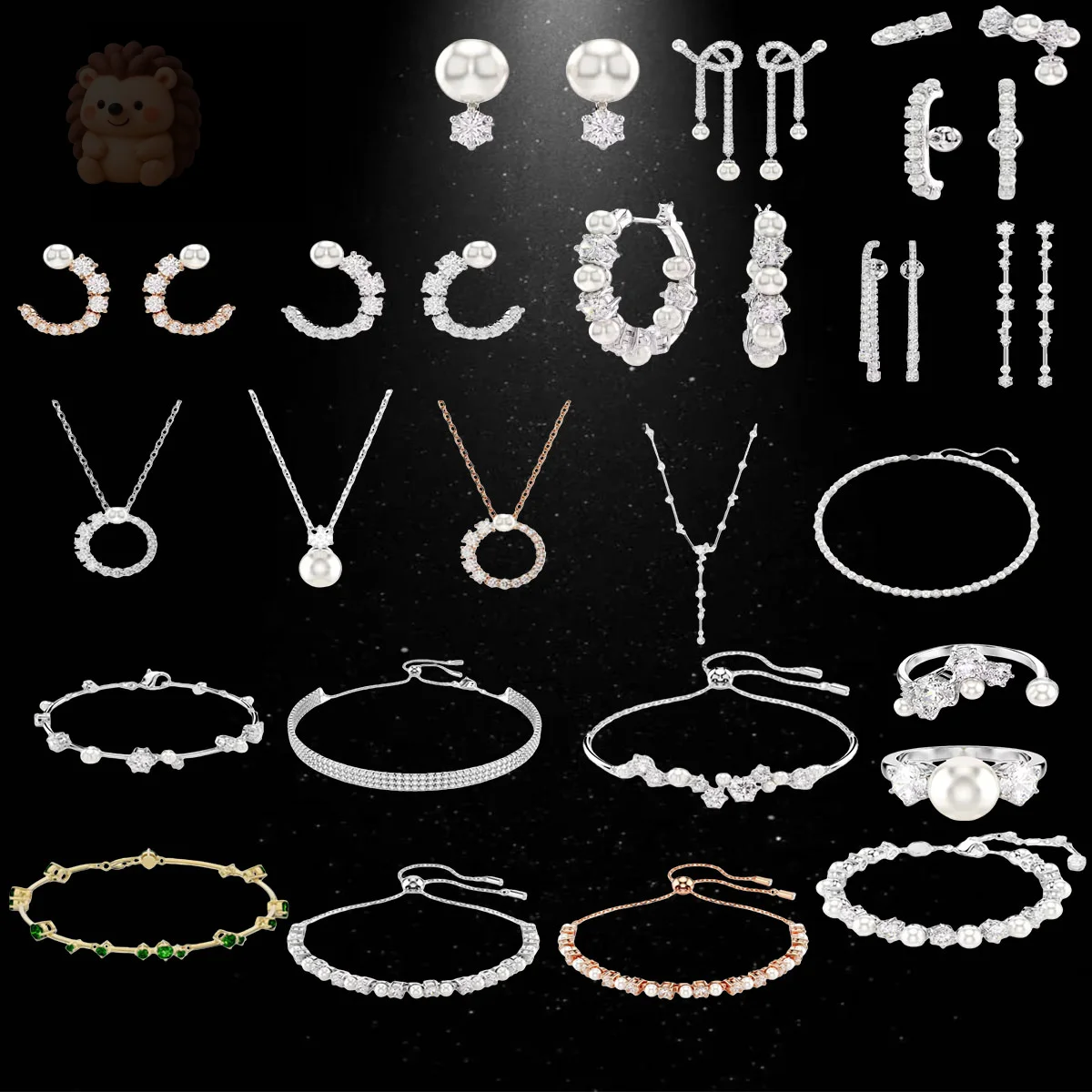 

2025 Новое популярное жемчужное ожерелье, серьги, браслеты, модный женский комплект ювелирных изделий, яркий и легкий роскошный рождественский подарок