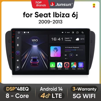 Junsun Android inalámbrico CarPlay Auto Radio de coche para Seat Ibiza 6j 2009-2013 sistemas inteligentes de coche reproductor Multimedia DSP SWC RDS GPS FM BT 1