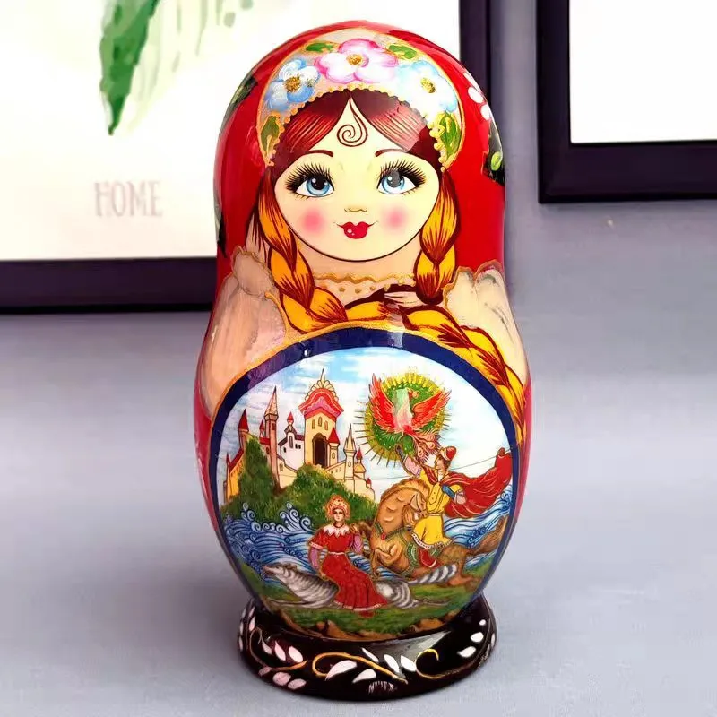 10 layers of lacquer nesting dolls, craft souvenirs, special New Year's gifts, wooden ornaments