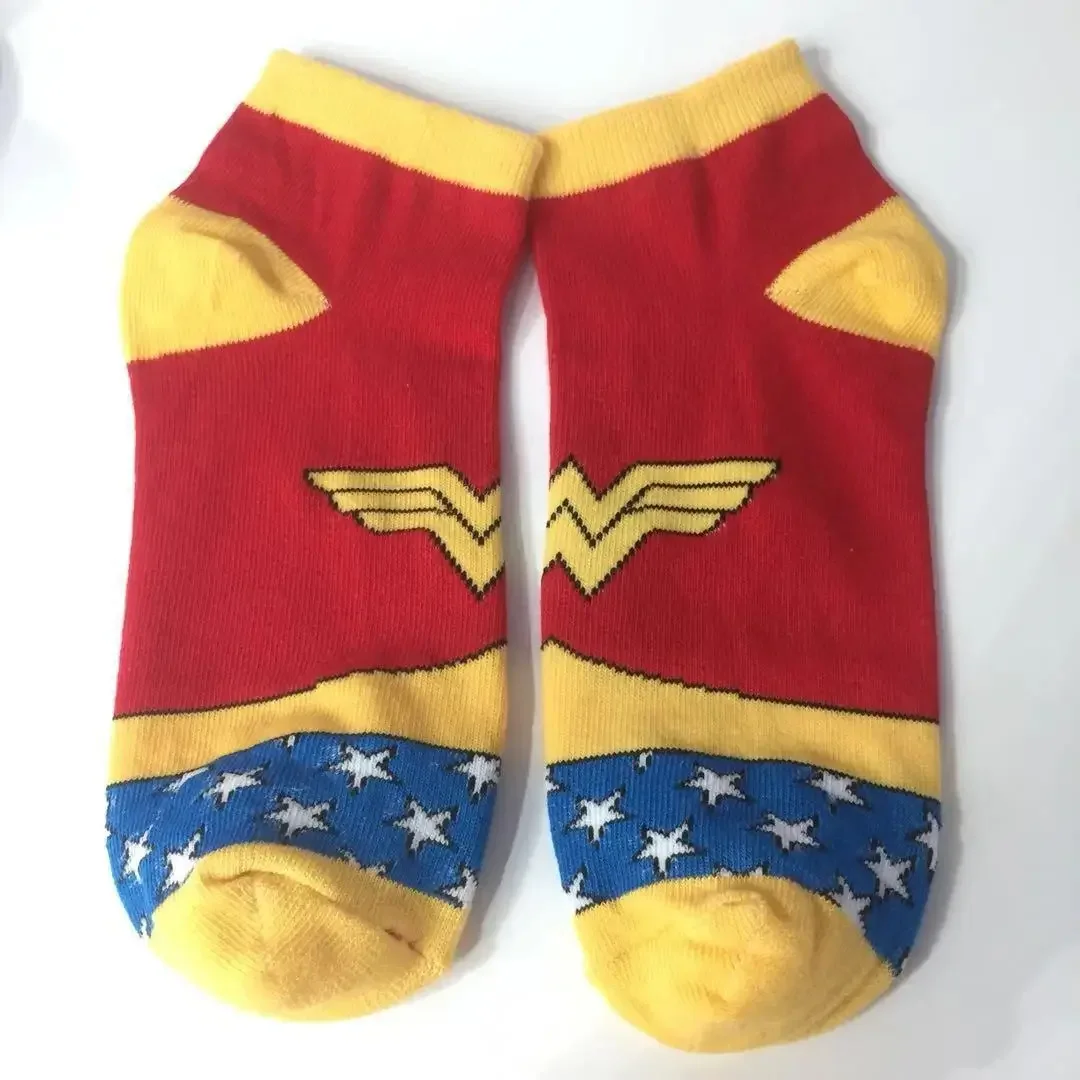 1 Piece = 1 Pair DC Anime Figure Batman Superman The Joker Harley Quinn The Flash Wonder Woman Adult Socks Cotton Sports Socks