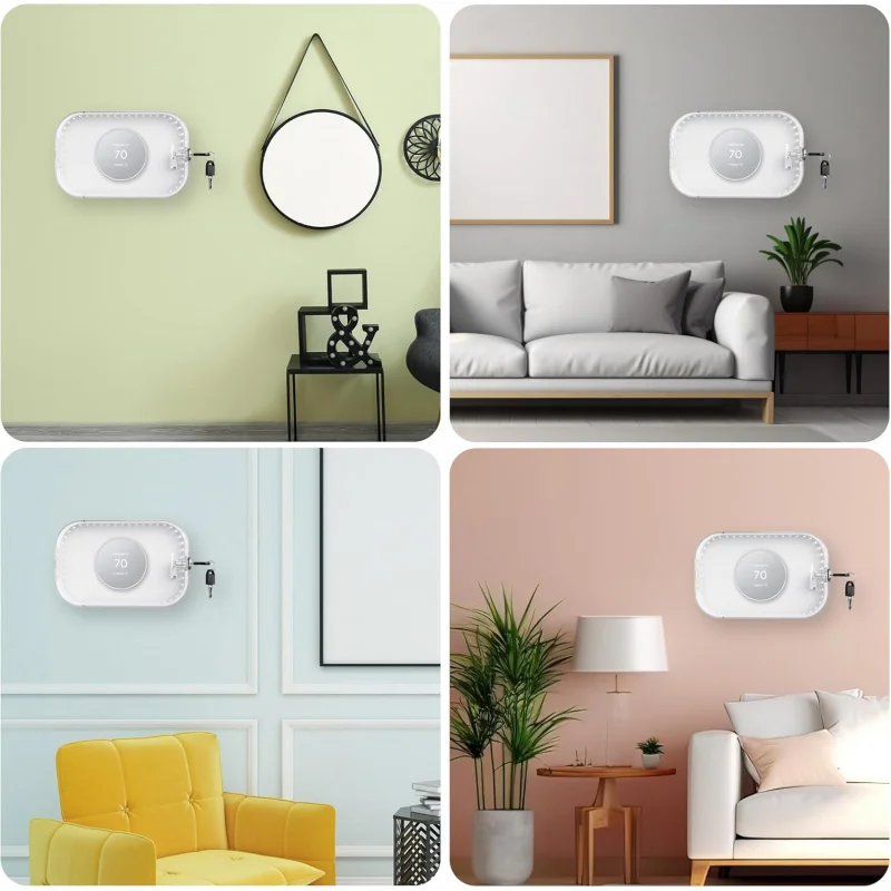 لوحة حائط ترموستات 2 في 1 مع صندوق قفل ومتوافقة مع ملحقات Google Nest 2020، AC