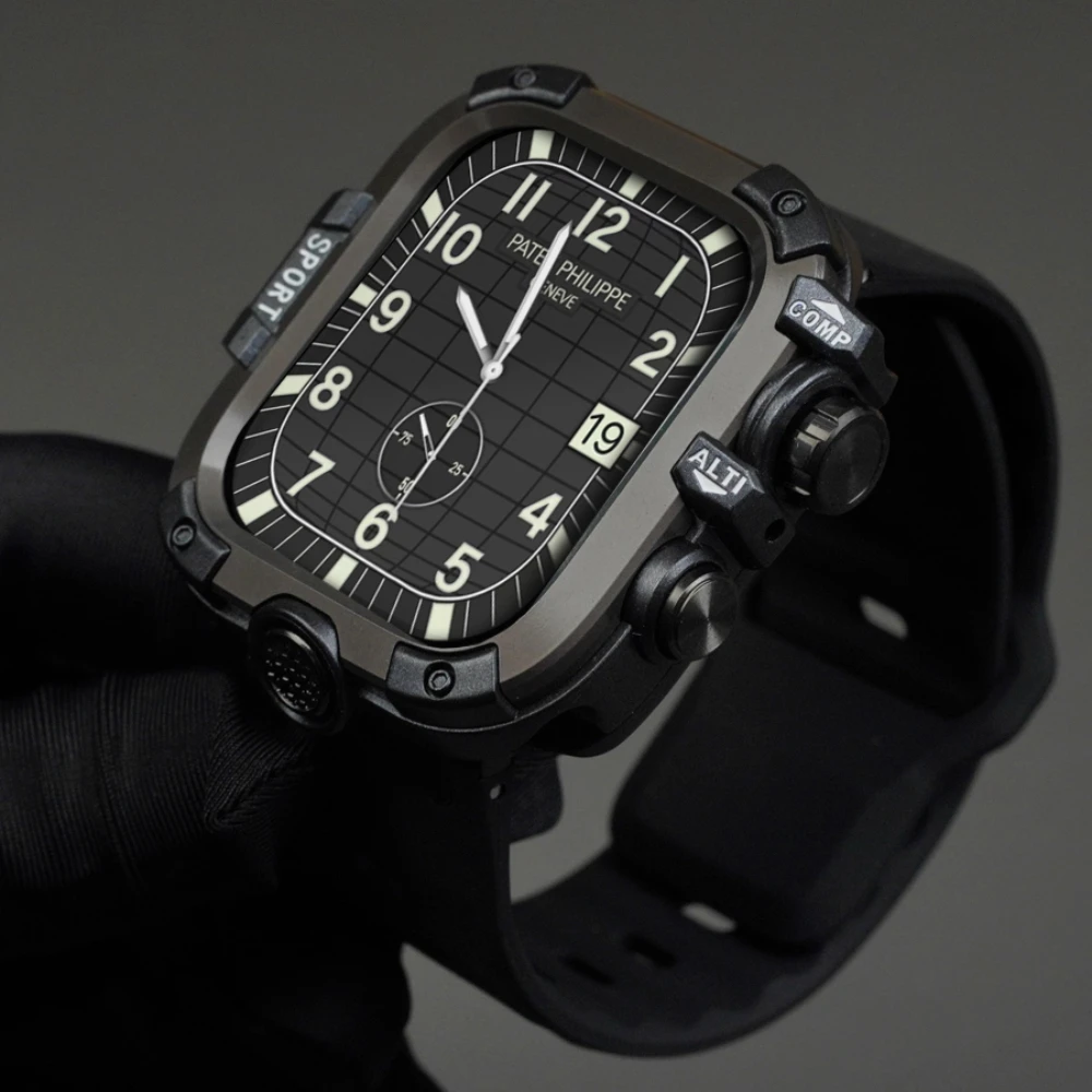 حافظة معدنية مقاومة للماء لساعة أبل الترا 3 49 مللي متر 46 مللي متر 45 مللي متر 44 مللي متر غطاء حماية فيلم لسلسلة iWatch 11 10 9 8 7 6 SE