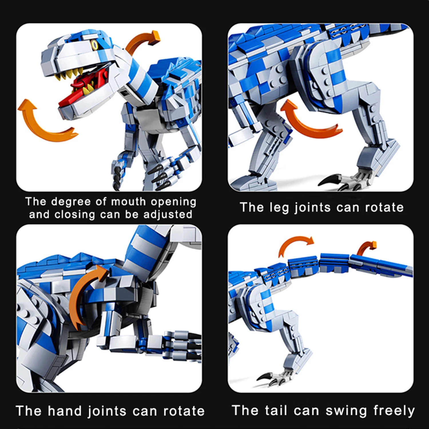 600+PCS Zestaw klocków konstrukcyjnych Dinosaur World Zestaw puzzli do montażu Klocki Kreatywne prezenty edukacyjne na biurko