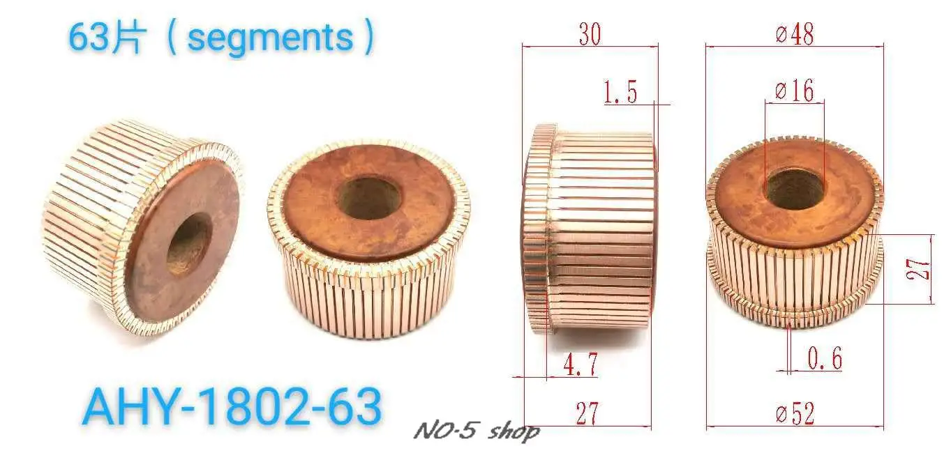 

5pcs 48x16x27(30)x63P Copper Bars Electric Motor Commutator