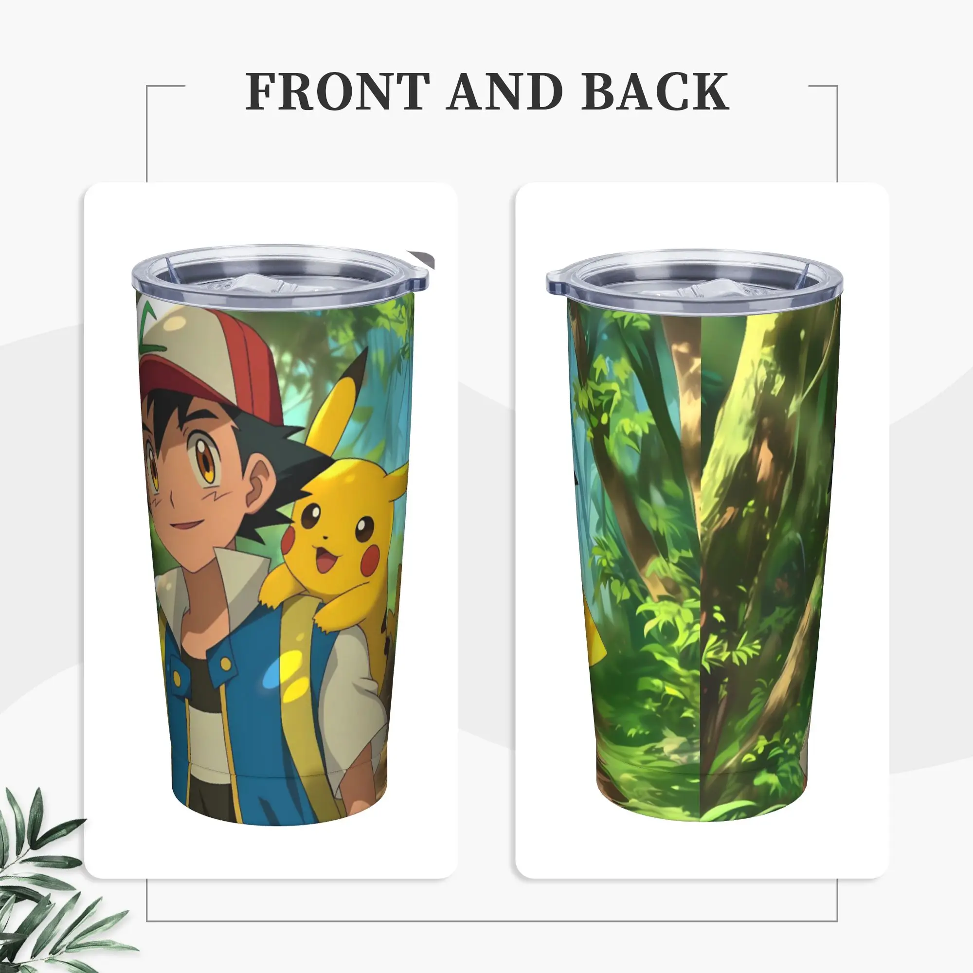 

Stainless Steel Tumbler P-Pikachu Thermal Mug Insulated Hot Drinks Car Mugs Beach Design Water Bottle