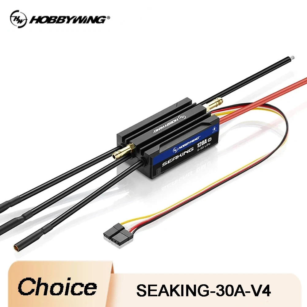 

Hobbywing Seaking 120A/90A/60A/30A V4 ESC Встроенный BEC/LP67 Полностью водонепроницаемый дизайн для кабана с дистанционным управлением