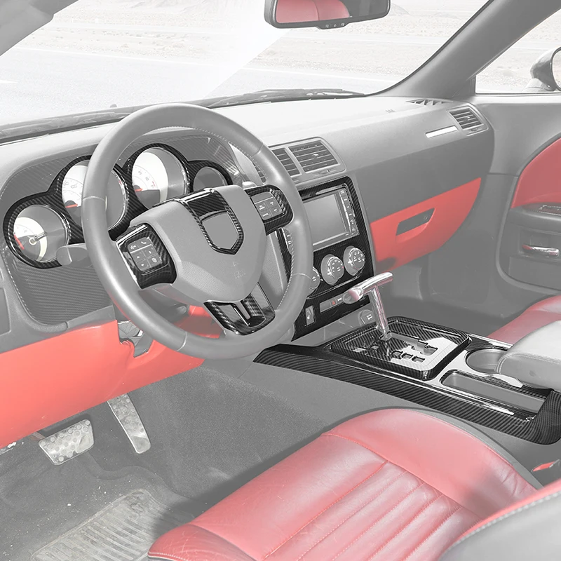 Armrest Box Dashboard Air Vent Protection Central Control Navigation Decoration Cover Fit For Dodge Challenger 2009-2014