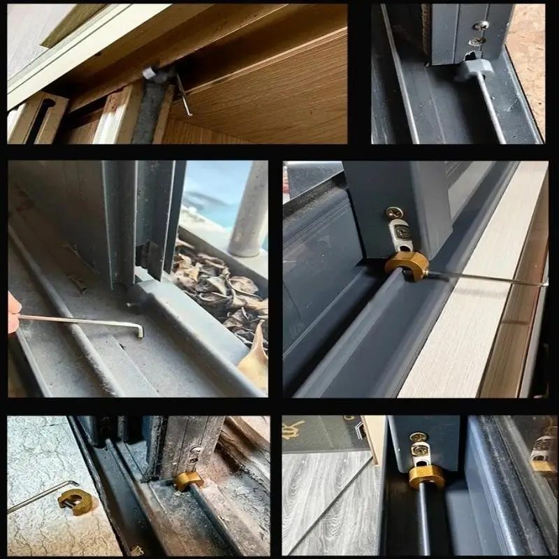 1 Set Anti-theft Child Safety Locks Aluminum Alloy Window Lock Stopper Sliding Door Window Limiter Sliding Sash Stopper