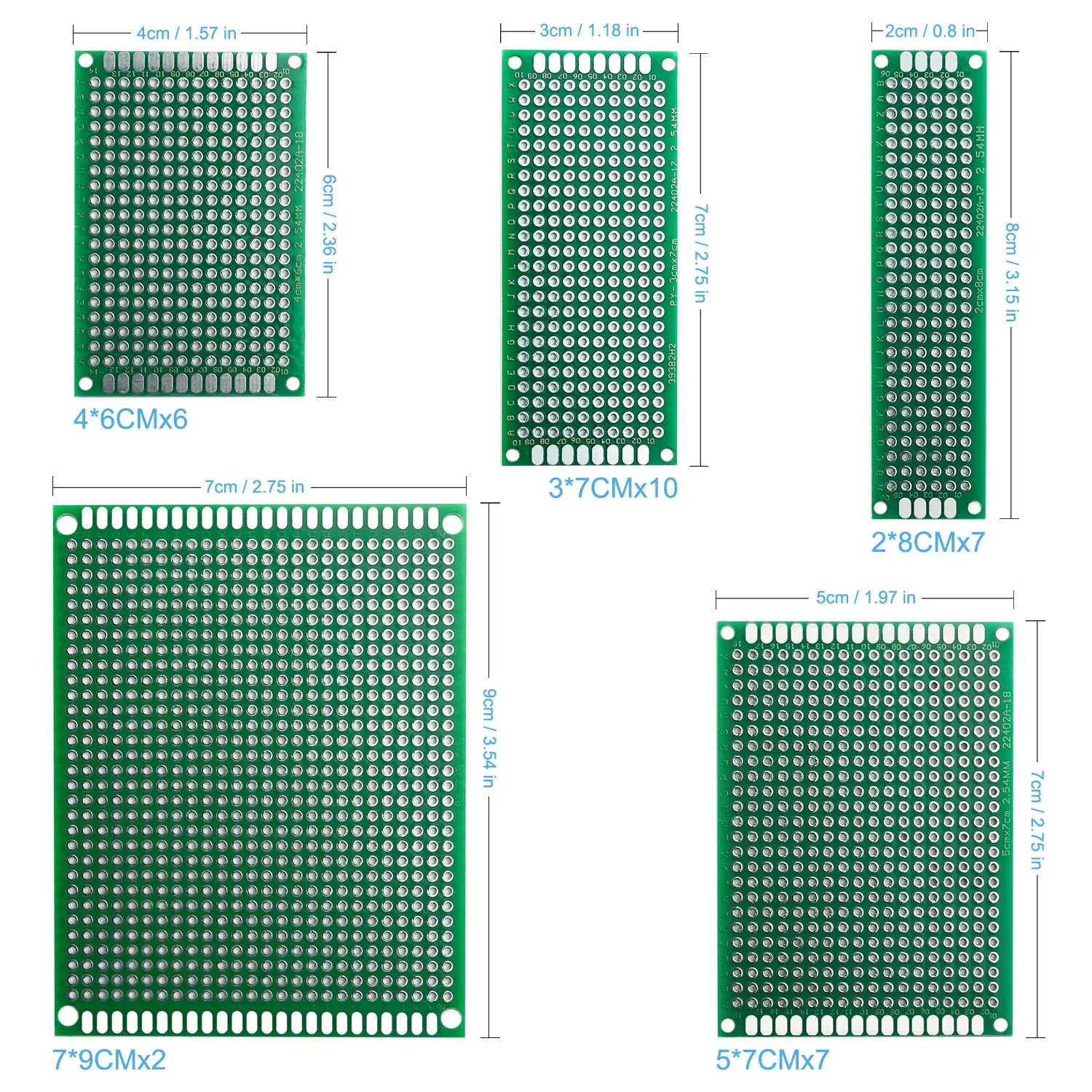 32 Pcs Double Sided PCB Board Prototype Kit for DIY Soldering with 5 Sizes Compatible with Arduino Kits Raspberry Pi