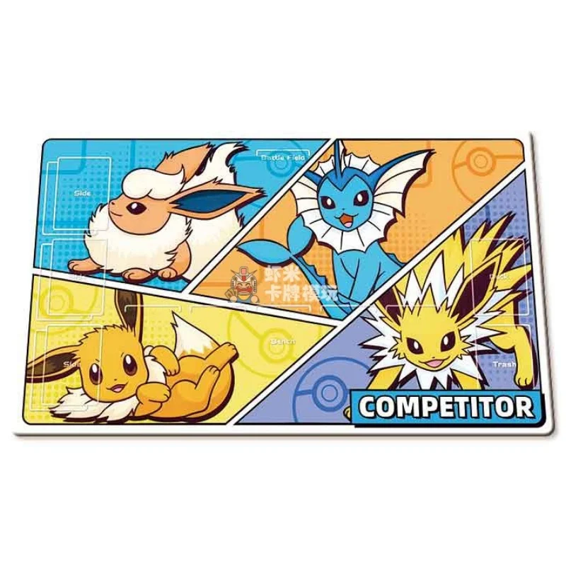 Card Pad Sylveon Eevee Umbreon Jolteon Vaporeon Flareon Ptcg Rubber Diy Action Toy Figures Anime Game Collection Battle Mat