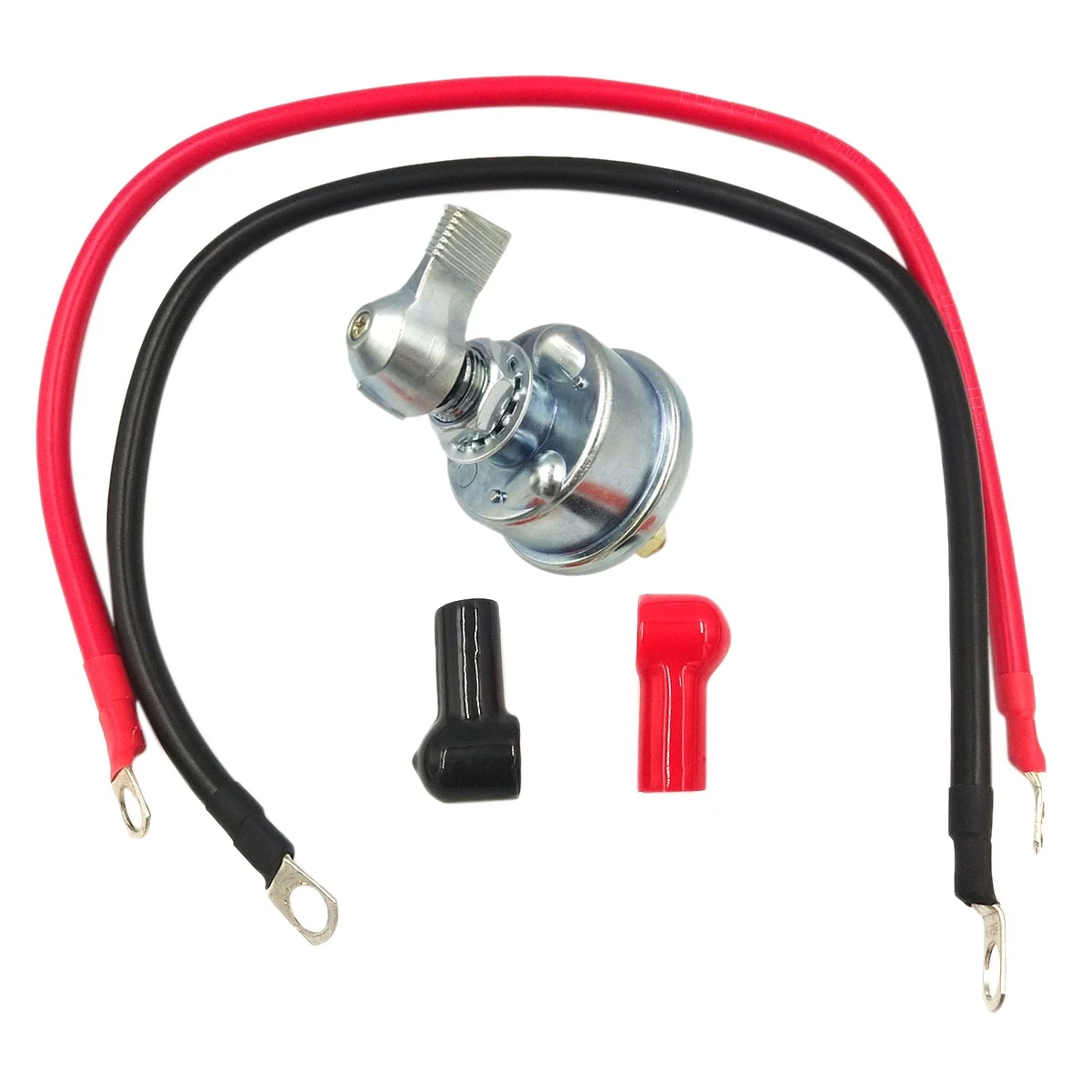 12/24V Master Battery Disconnect Switch Battery Power Cut Off Isolator Killer with Battery Cable Wire for Car Boat ATV