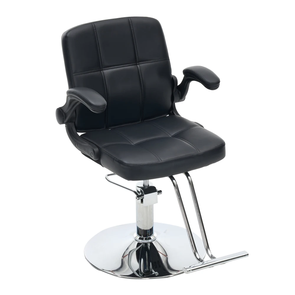 Barber Chair for Hair Stylist, 360° Swivel Salon Chair, Hydraulic Height Adjustable, 350LBS Heavy Duty Hairdressing Chair with Footrest, Black Salon Styling Chair for Barber ShopLACK - view 7