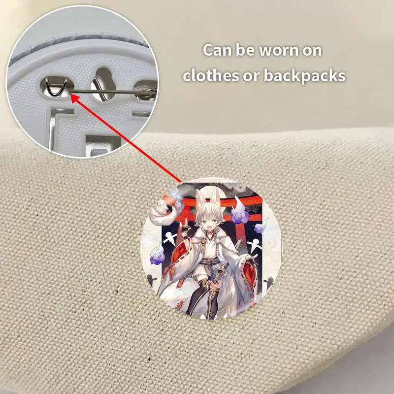 Tsurumaru Kuninaga Game Anime Character Soft Button Badge Brooch anchor Peripherals Pin Decoration 58mm Fandom Accessories